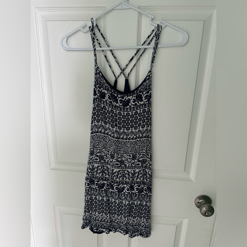 Navy and White Floral Dress
